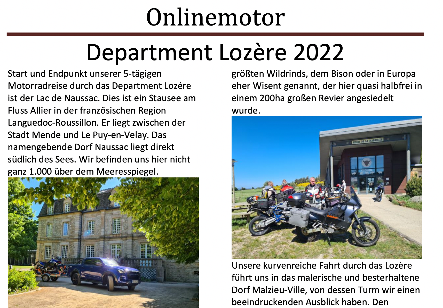 Online-Motor: Lozere 2022